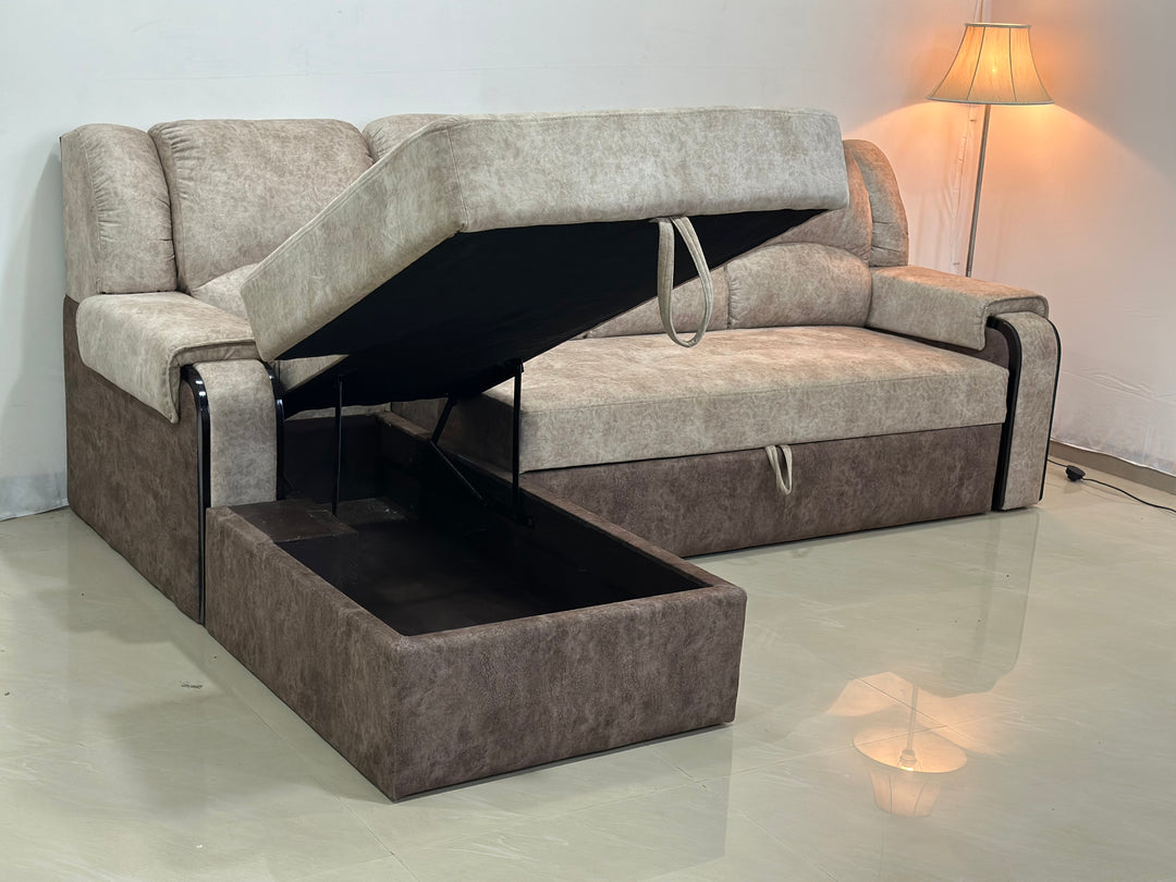 YELODZ  Sofa " 4 Seater"  Sofa longer Cum Bed Geometrical Left Hand Side.