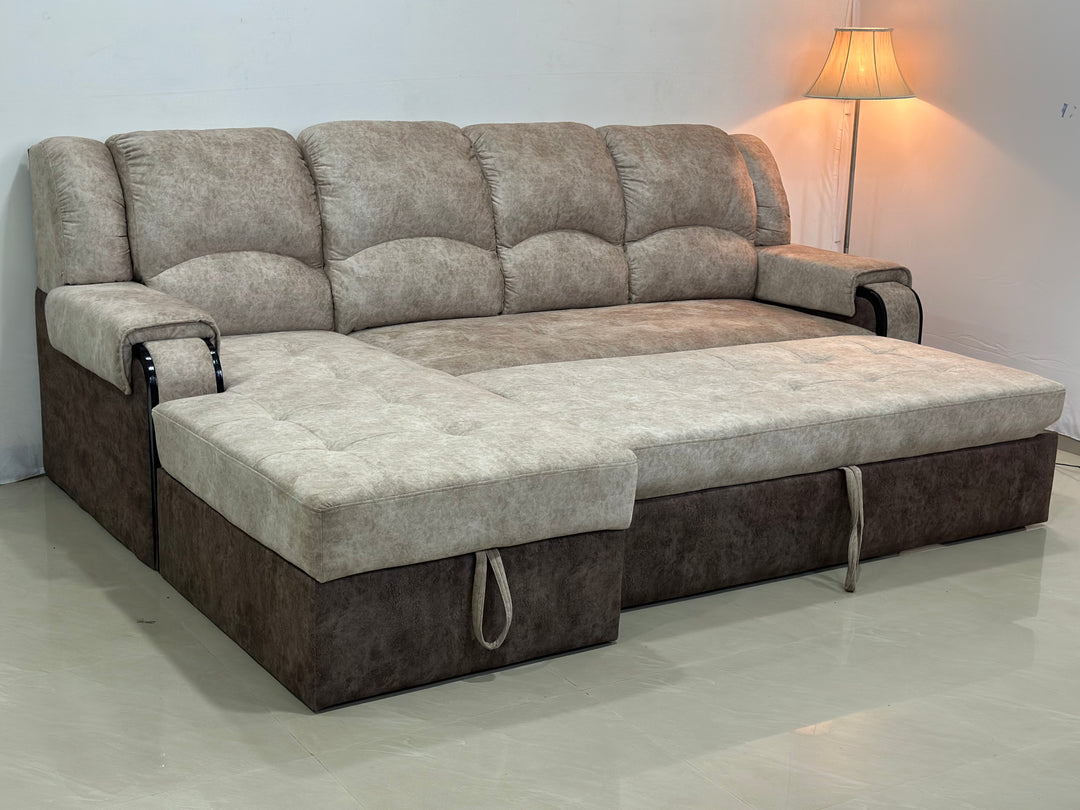 YELODZ  Sofa " 4 Seater"  Sofa longer Cum Bed Geometrical Left Hand Side.