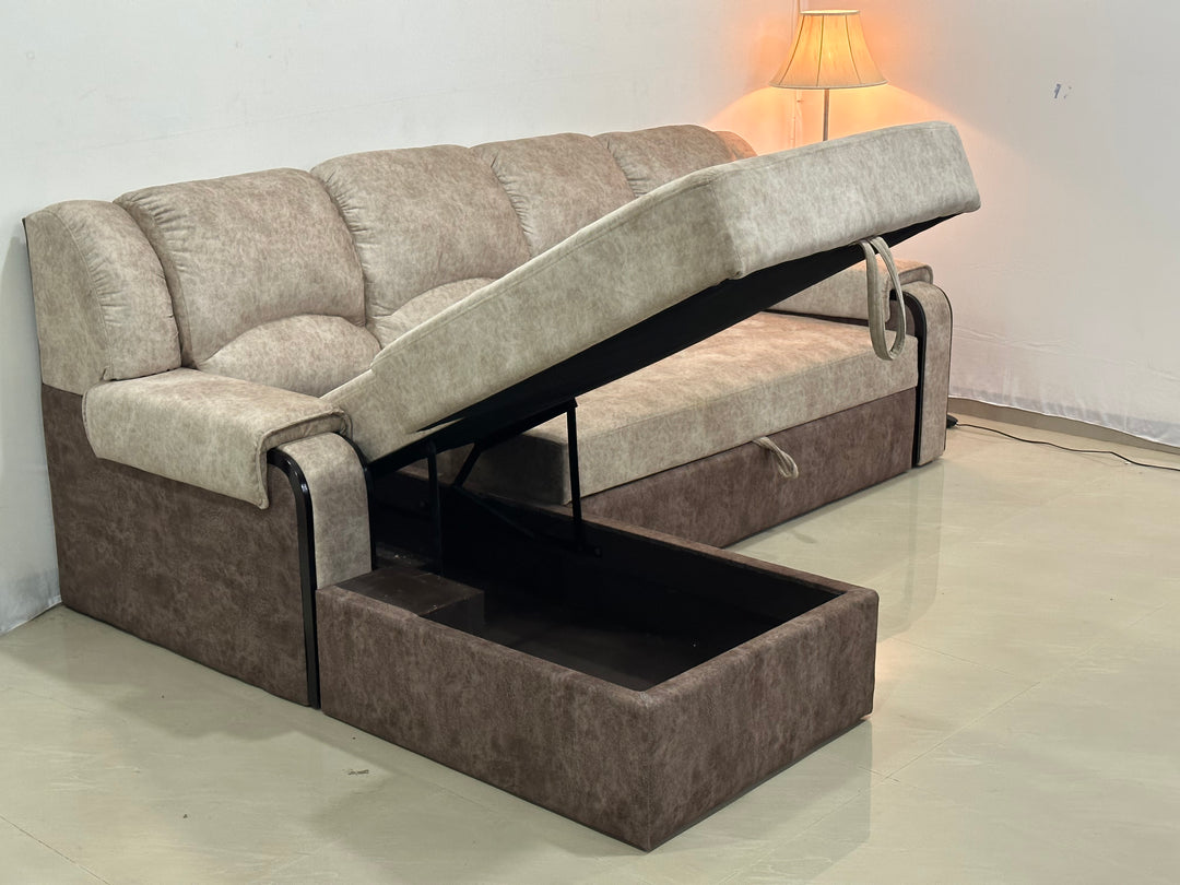 YELODZ  Sofa " 4 Seater"  Sofa longer Cum Bed Geometrical Left Hand Side.